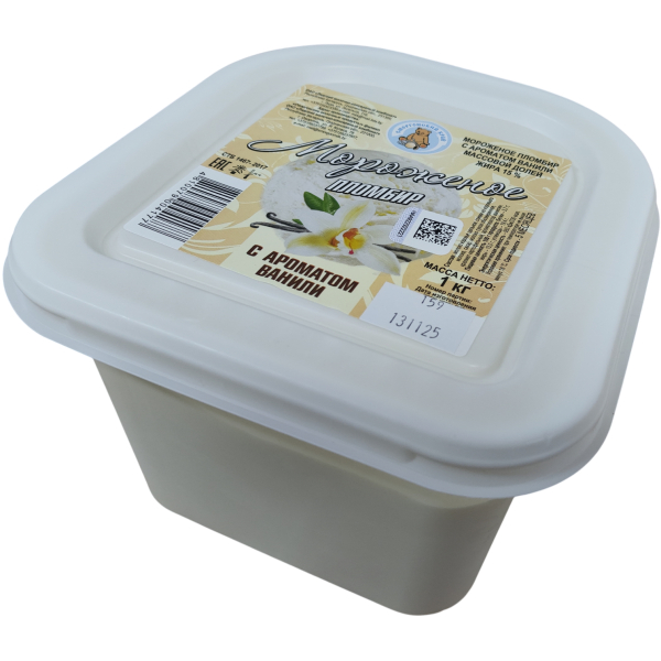 Мороженое пломбир с ароматом ванилина м.д.ж. 15% фасованное